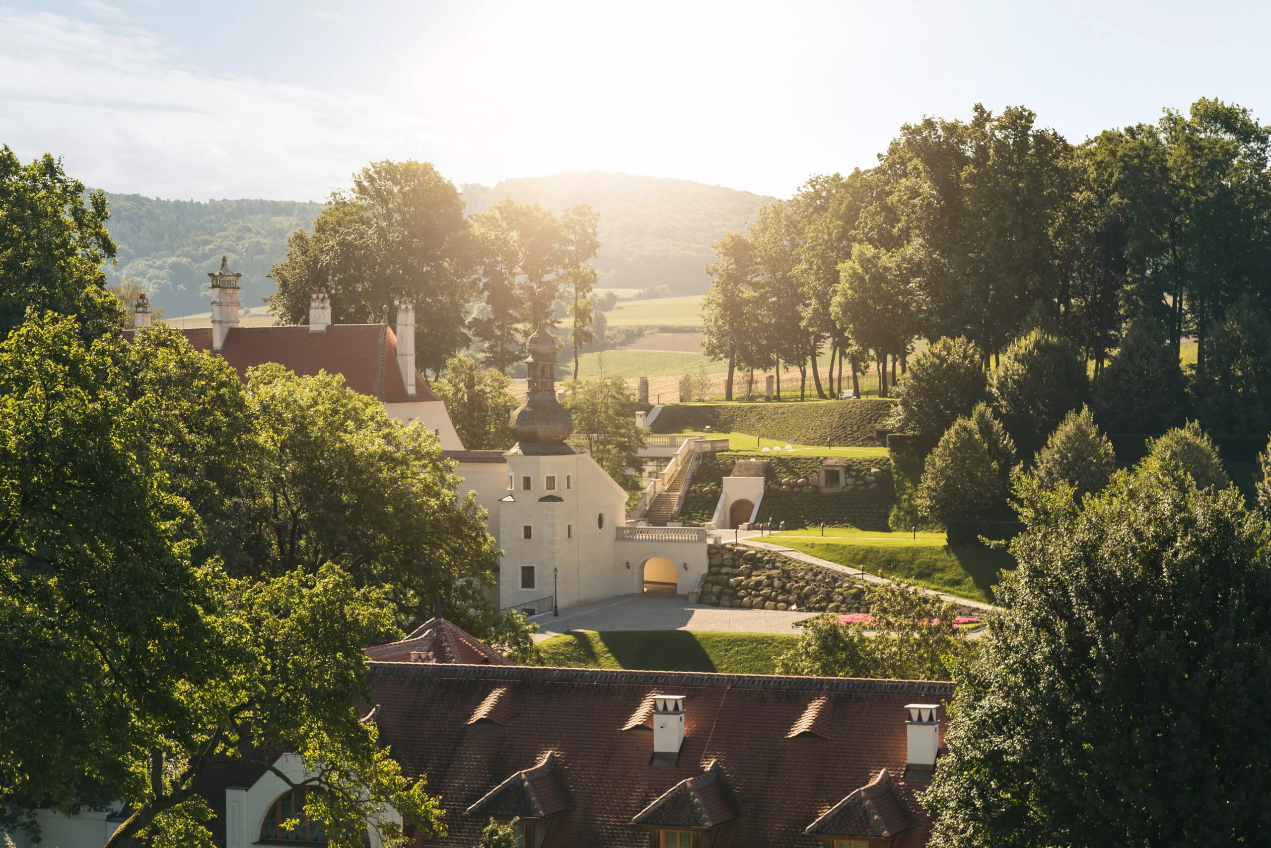 Helikopterflug zum Schloss Thalheim